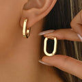 Elegant Geometric Hoop Earrings /