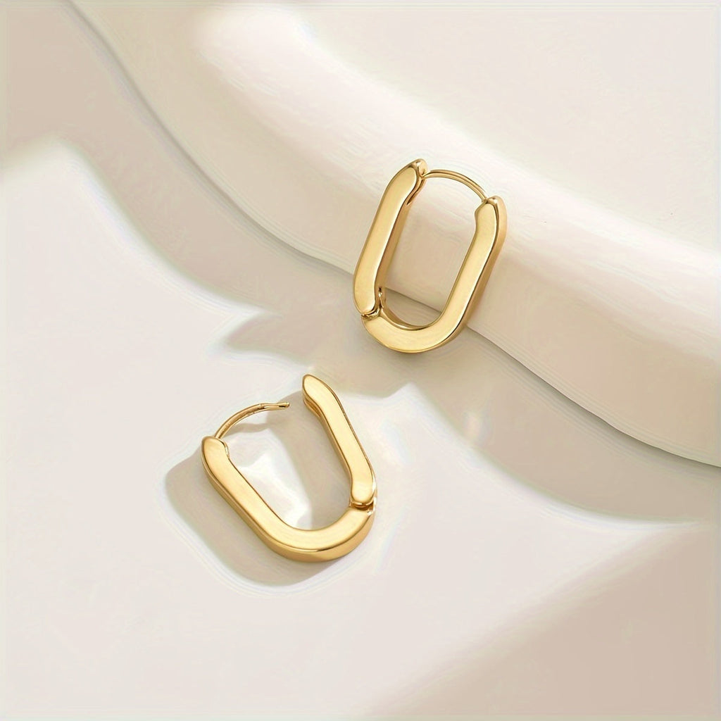Elegant Geometric Hoop Earrings /