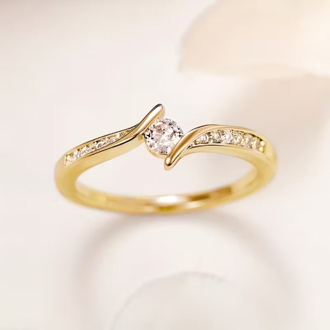 Minimal Wave Solitaire Ring