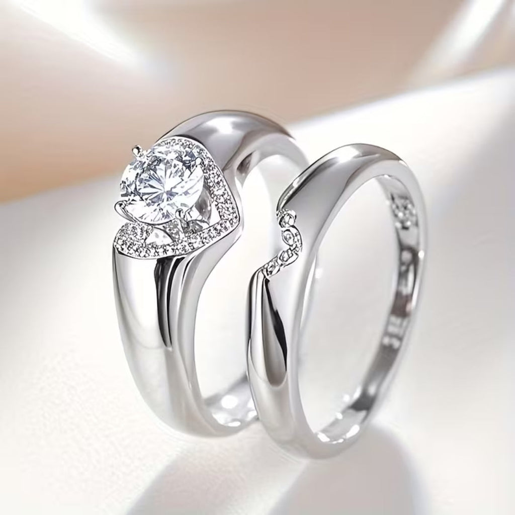 Heart Halo Duo Ring