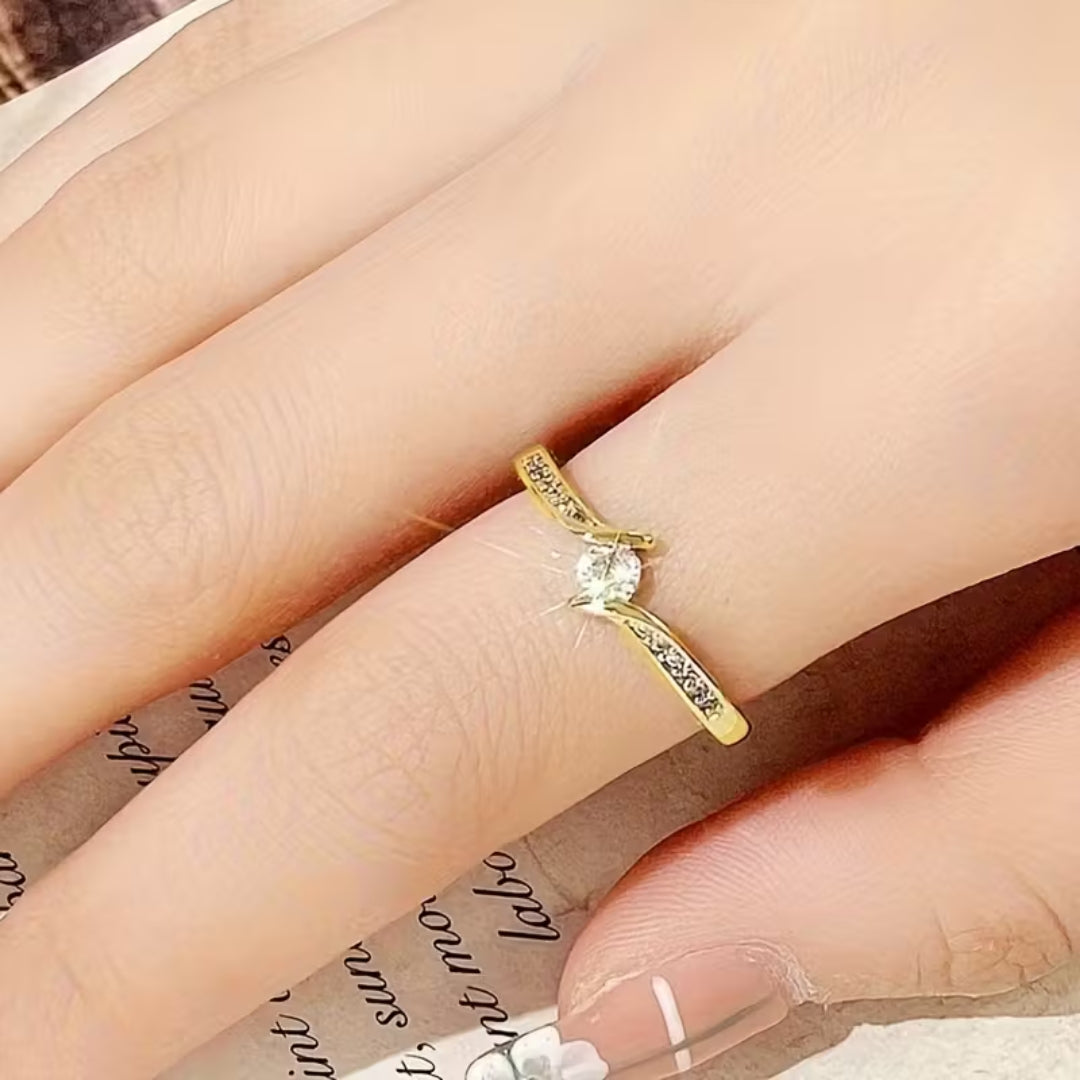 Minimal Wave Solitaire Ring