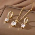 Golden Blossom Pendant Necklace Set