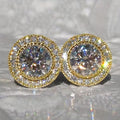 Classic Double Halo Stud Earrings