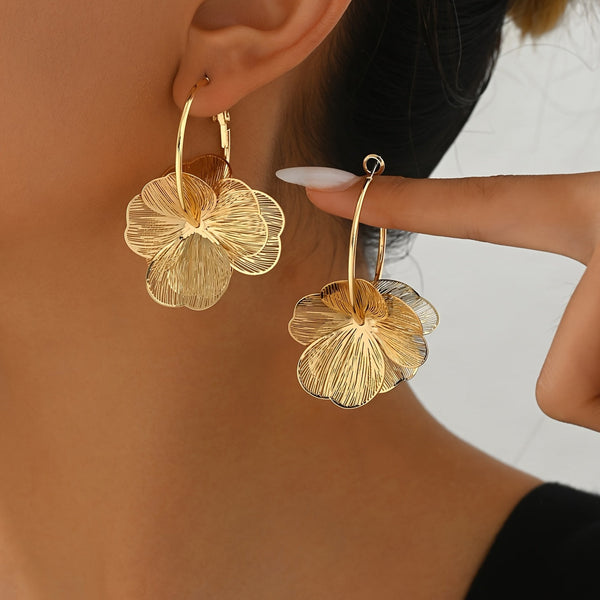 Exaggerated Gold Hollow Earrings x
