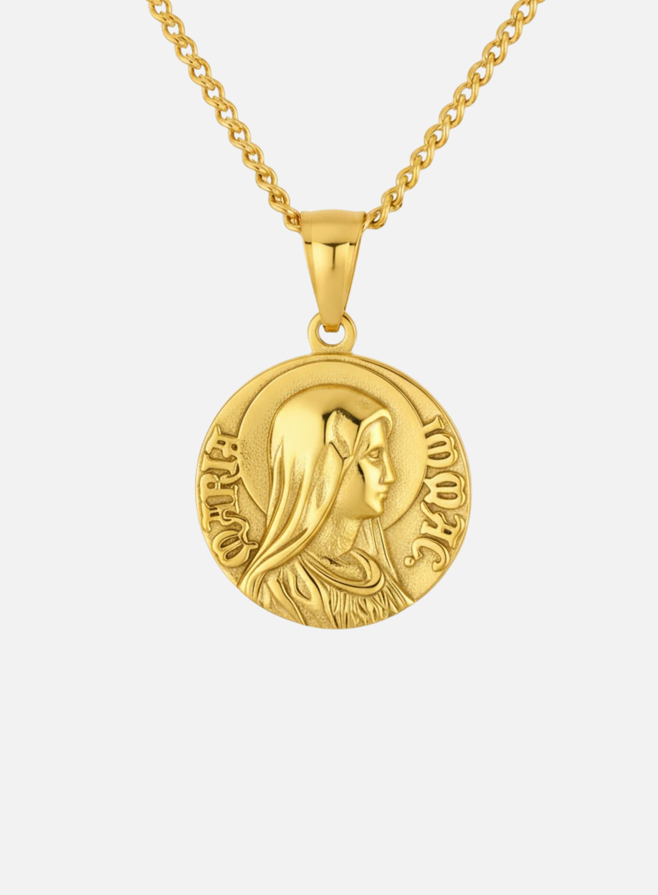 VIRGIN MARY QUARTER NECKLACE