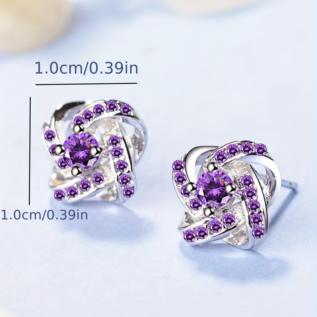 Purple Four-Leaf Clover Earrings /