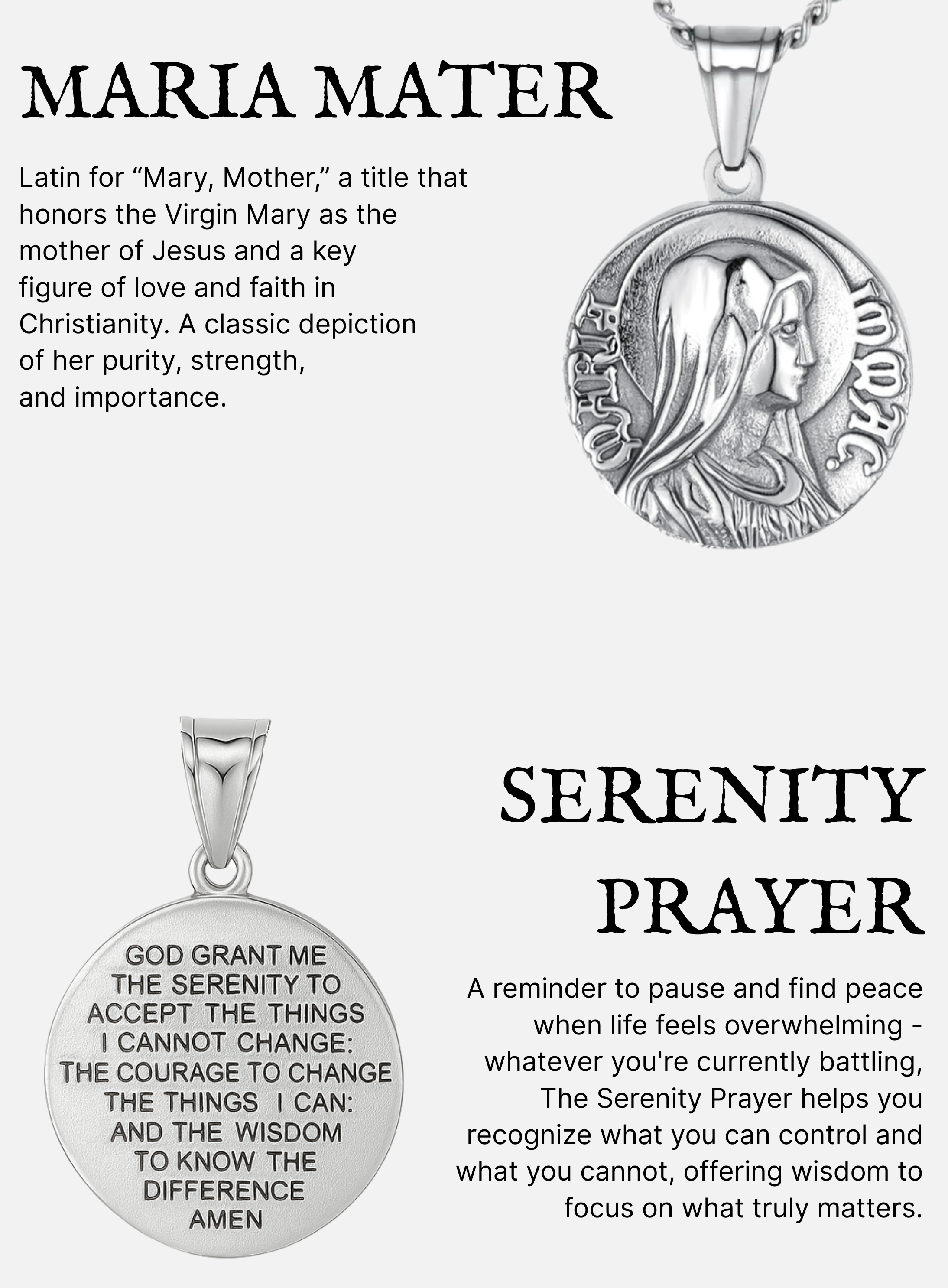 VIRGIN MARY QUARTER NECKLACE