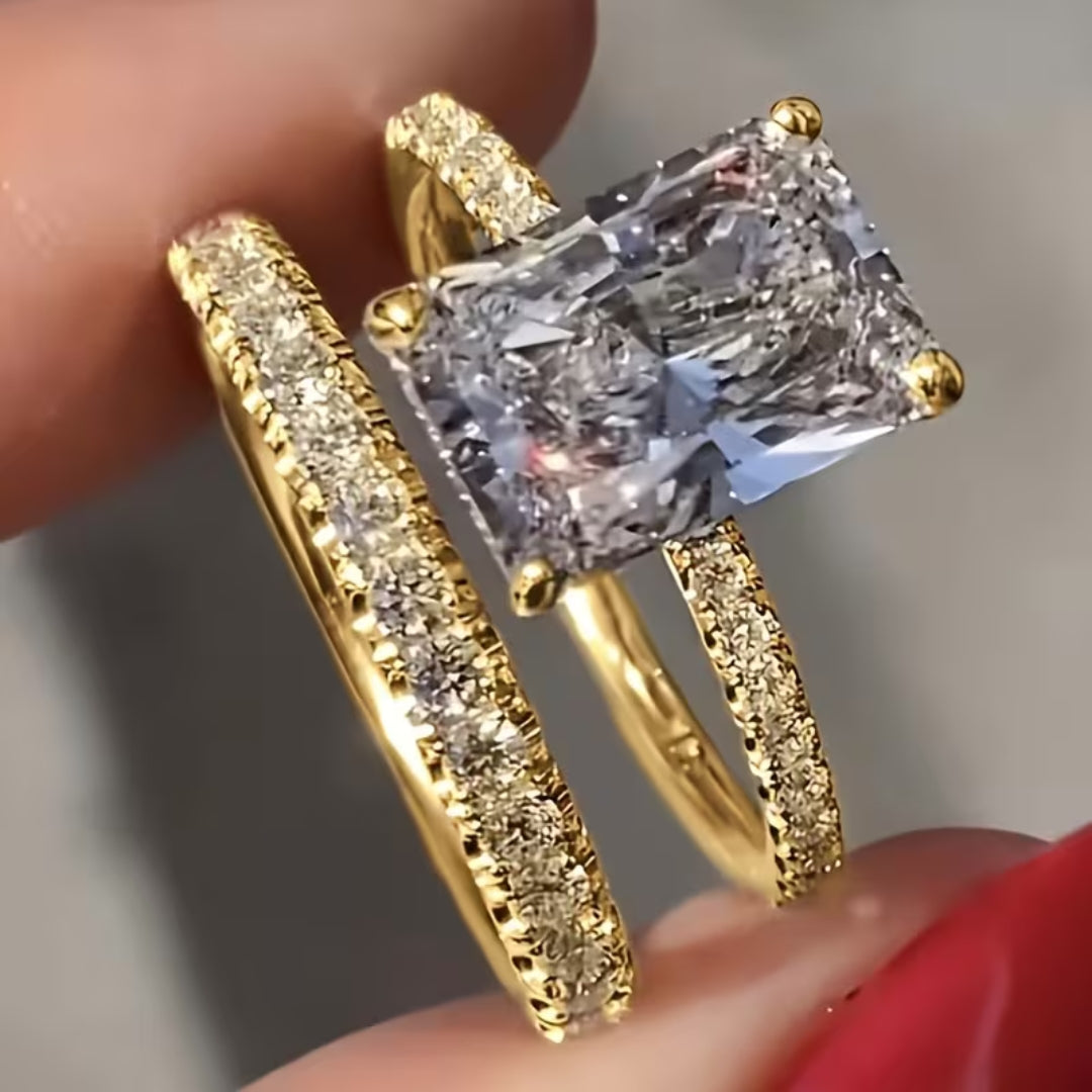 Radiant Pavé Split Band Ring