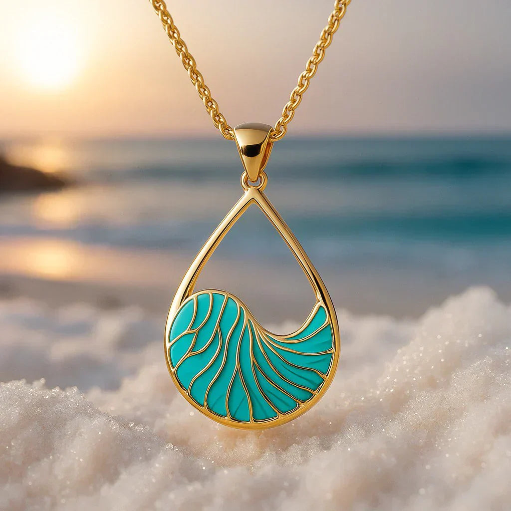 Exclusive Silver Turquoise Charm Necklace