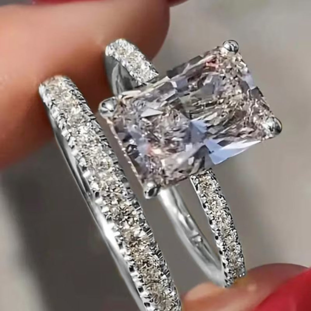 Radiant Pavé Split Band Ring