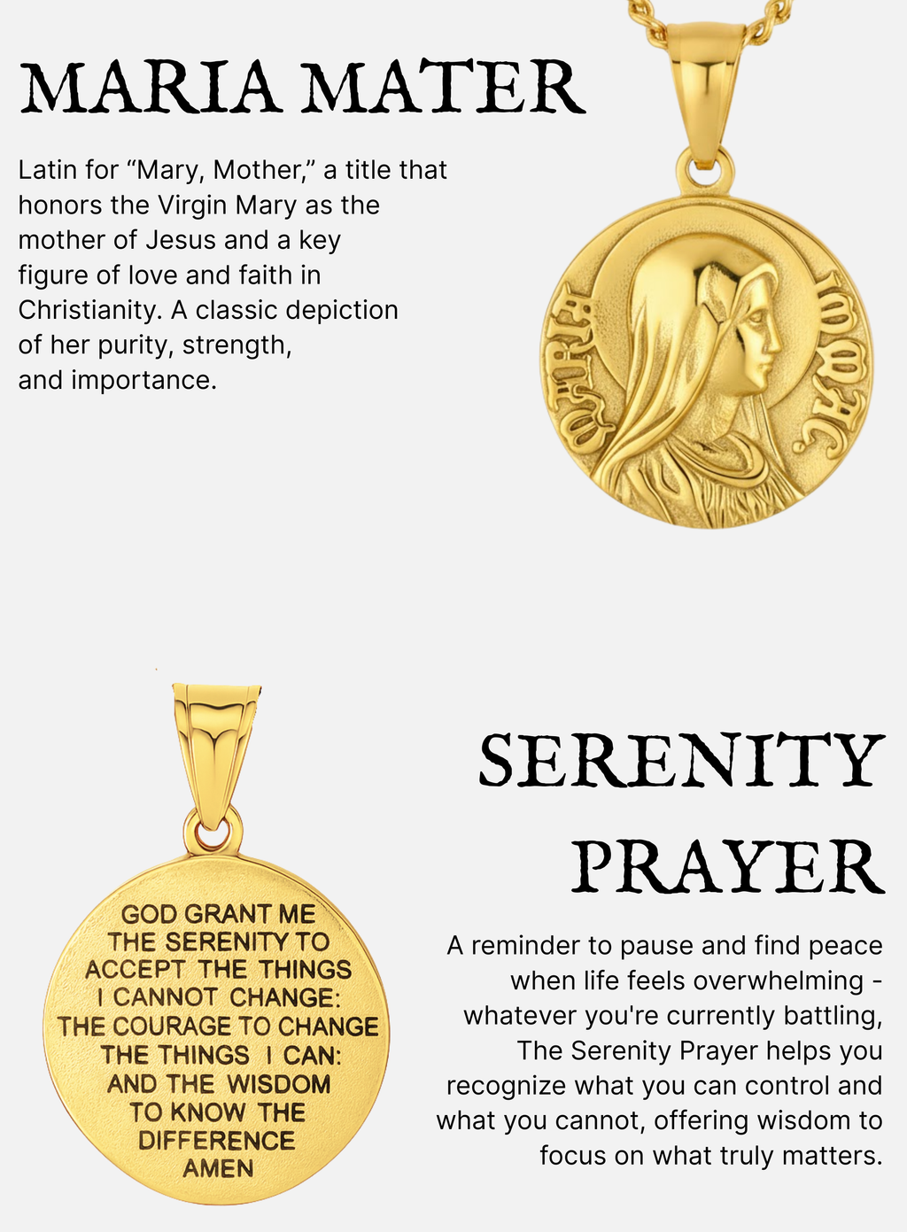 VIRGIN MARY QUARTER NECKLACE