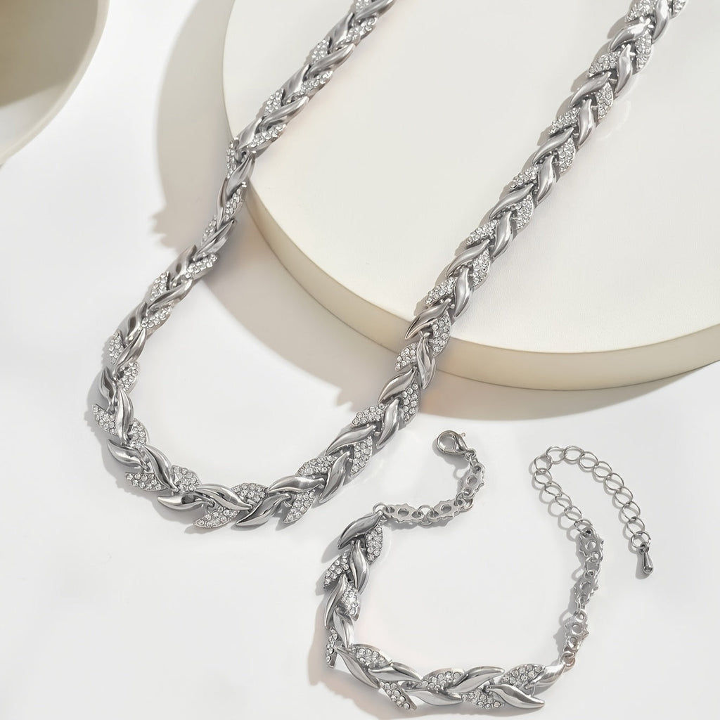 Elegant Glass Rhinestone Fish Tail Set /