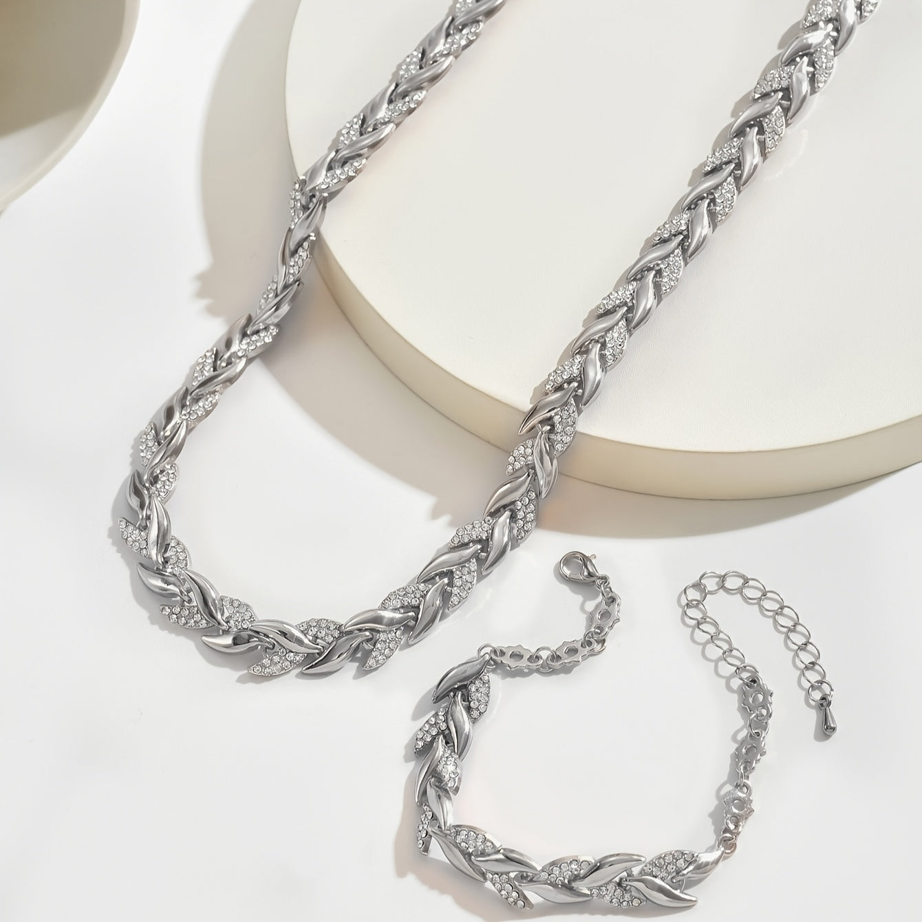 Elegant Glass Rhinestone Fish Tail Set /
