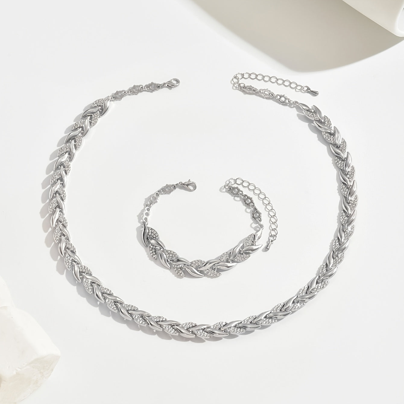 Elegant Glass Rhinestone Fish Tail Set /