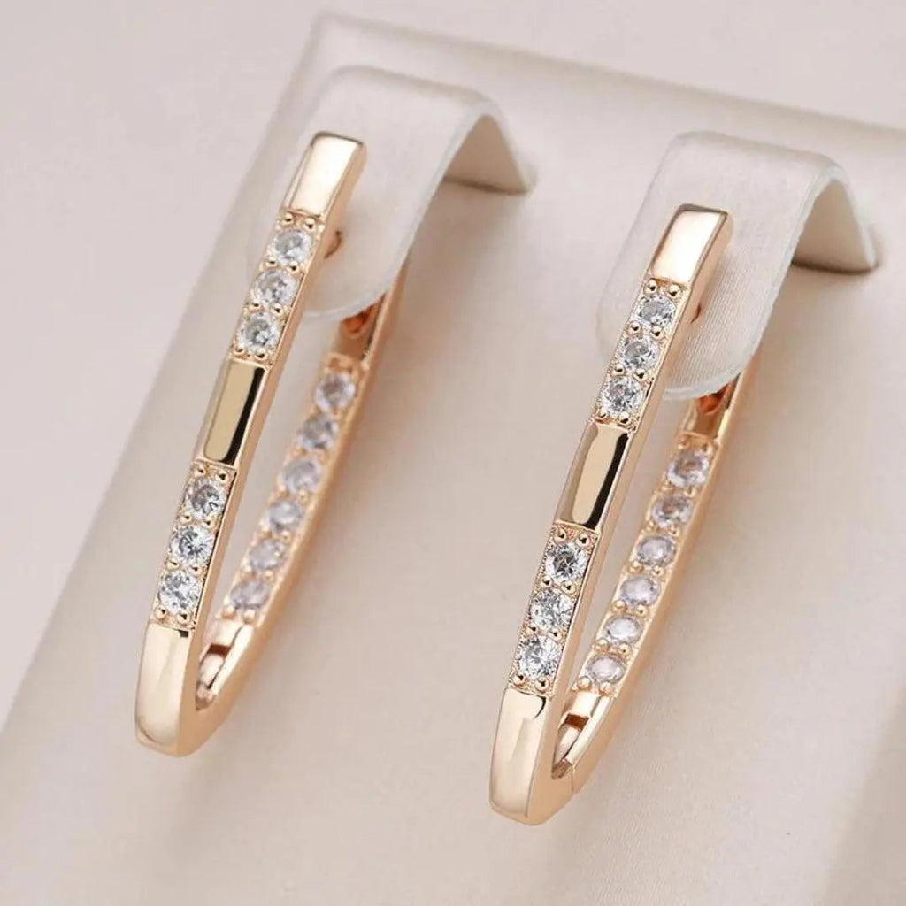 Sophisticated Earrings with Zirconia Stones /