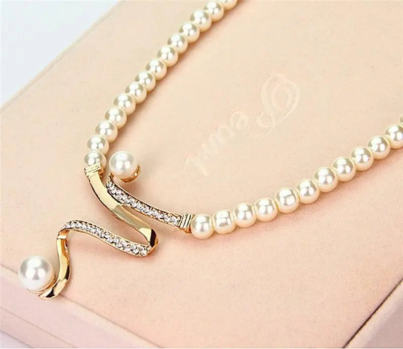 Natural Pearl Necklace + Earring Set VIP