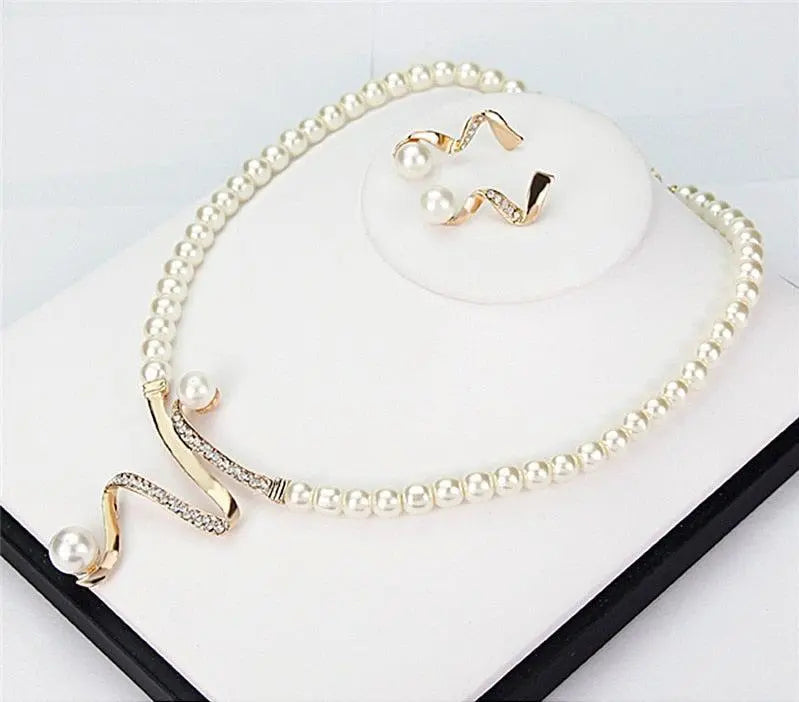 Natural Pearl Necklace + Earring Set VIP
