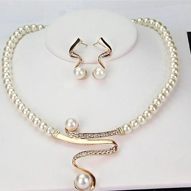 Natural Pearl Necklace + Earring Set VIP