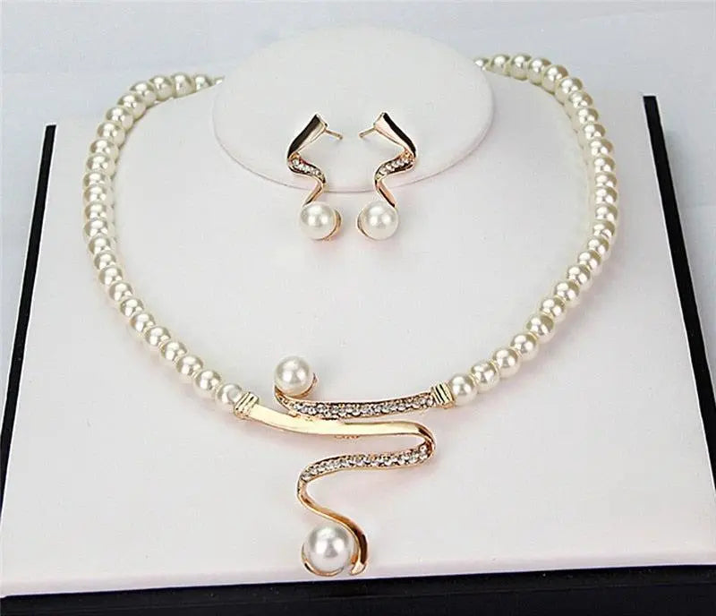 Natural Pearl Necklace + Earring Set VIP