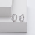 Silver Leaf Hoop Earrings
