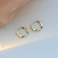 Sterling Silver/Gold Round Inlaid Earrings /