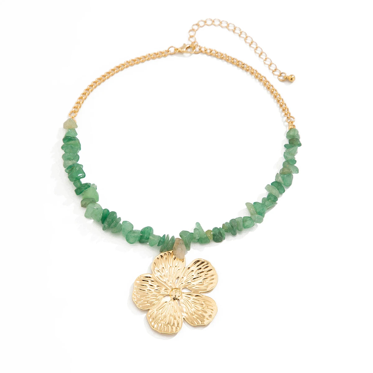 Caelora Textured Gold Petal Necklace