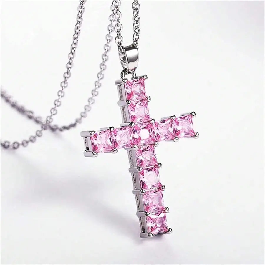 Roselle Cross Necklace