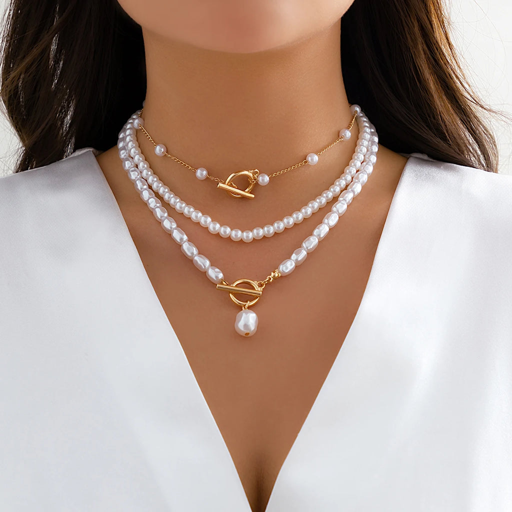 Seraphine Y2K Inspired Pearl Link Necklace