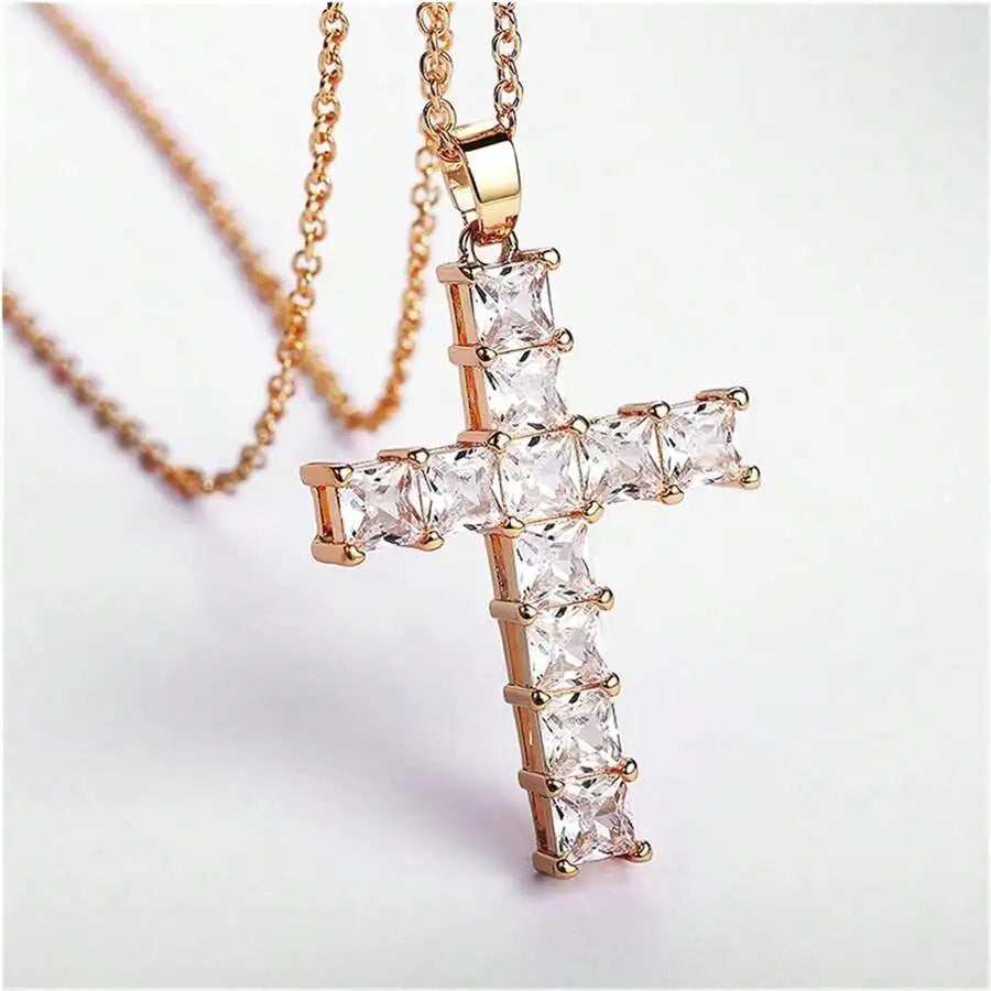 Roselle Cross Necklace