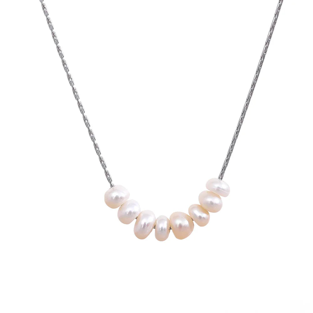 Avelisse Natural Baroque Pearl Accent Necklace