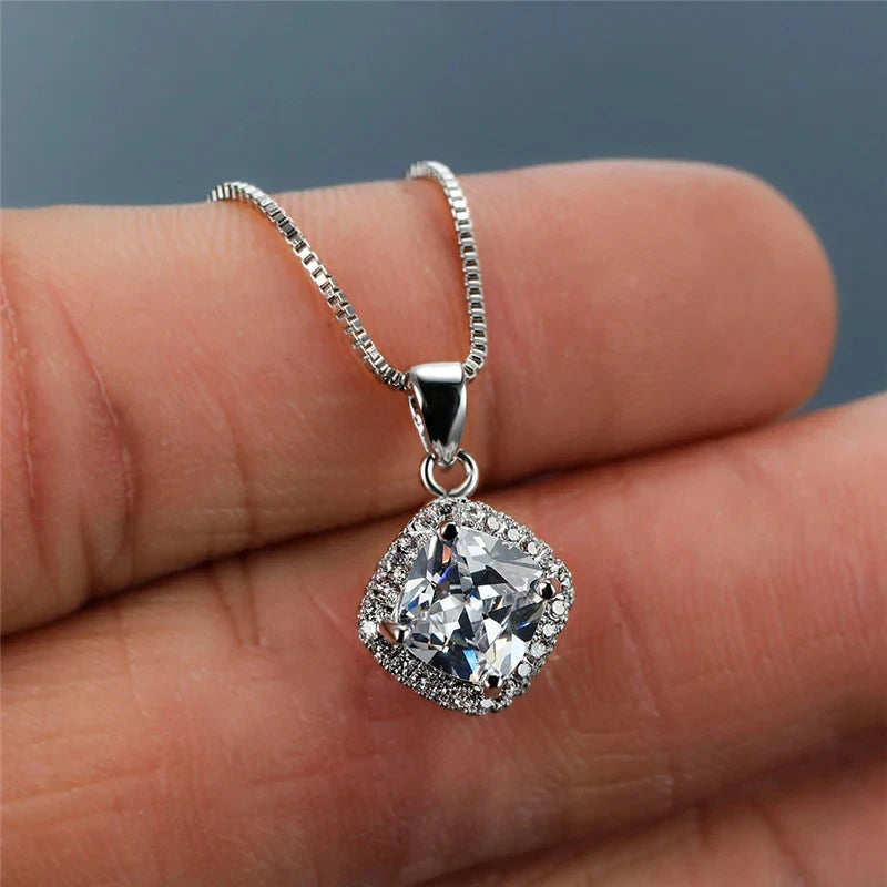 Isadora Sapphire Halo Necklace