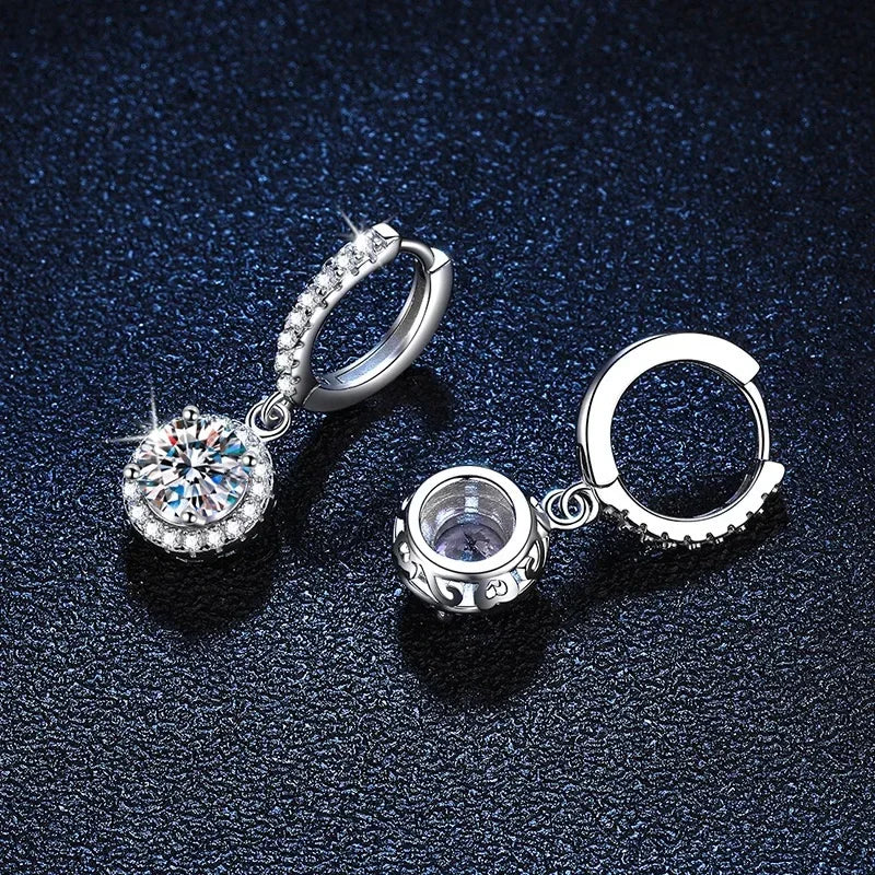 Sterling Silver 1 Carat Moissanite Earrings