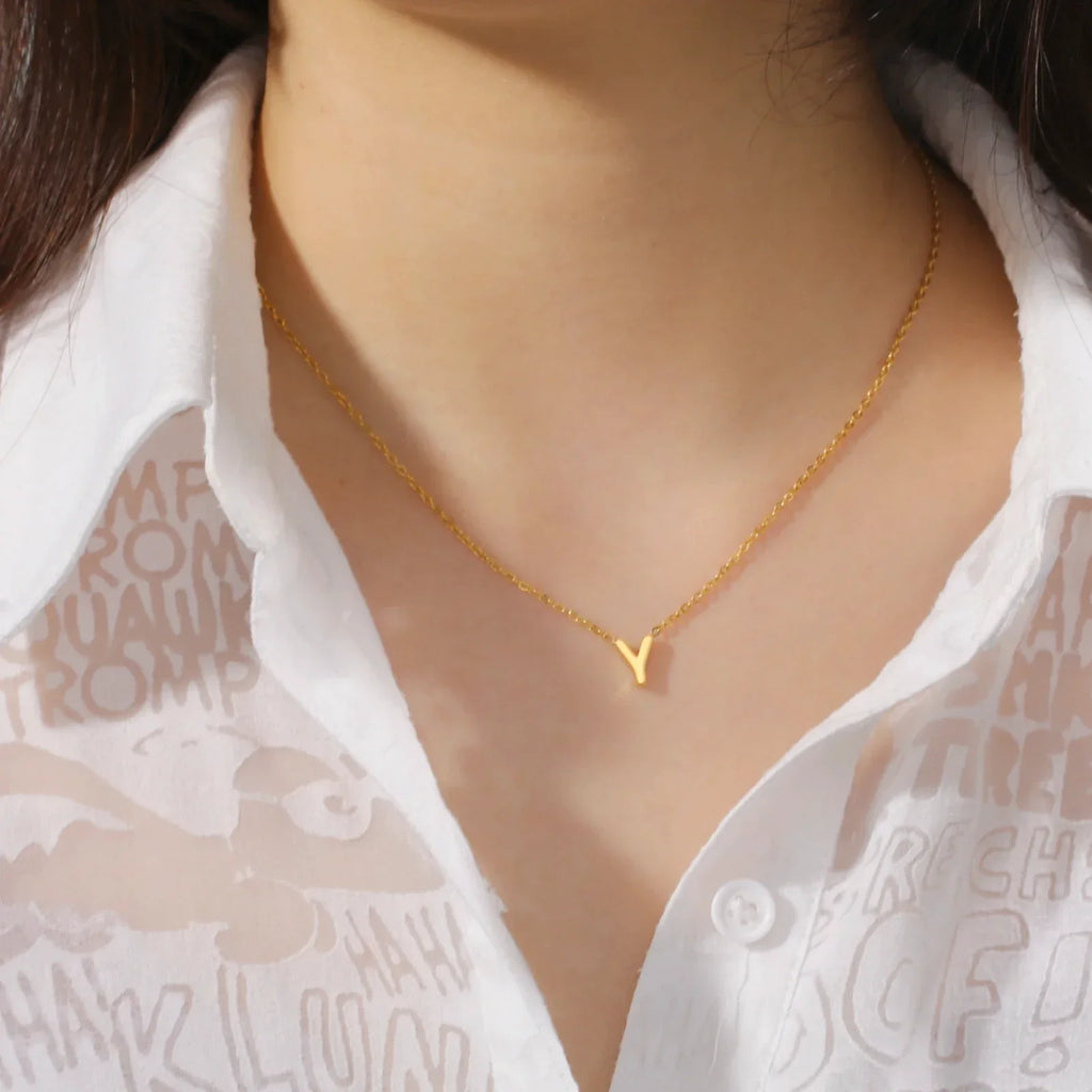 Shining Alphabet Pendant Necklace