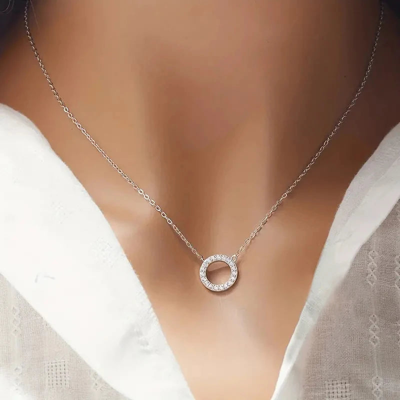 Colette Pavé Circle Necklace