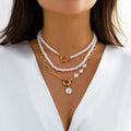 Seraphine Y2K Inspired Pearl Link Necklace