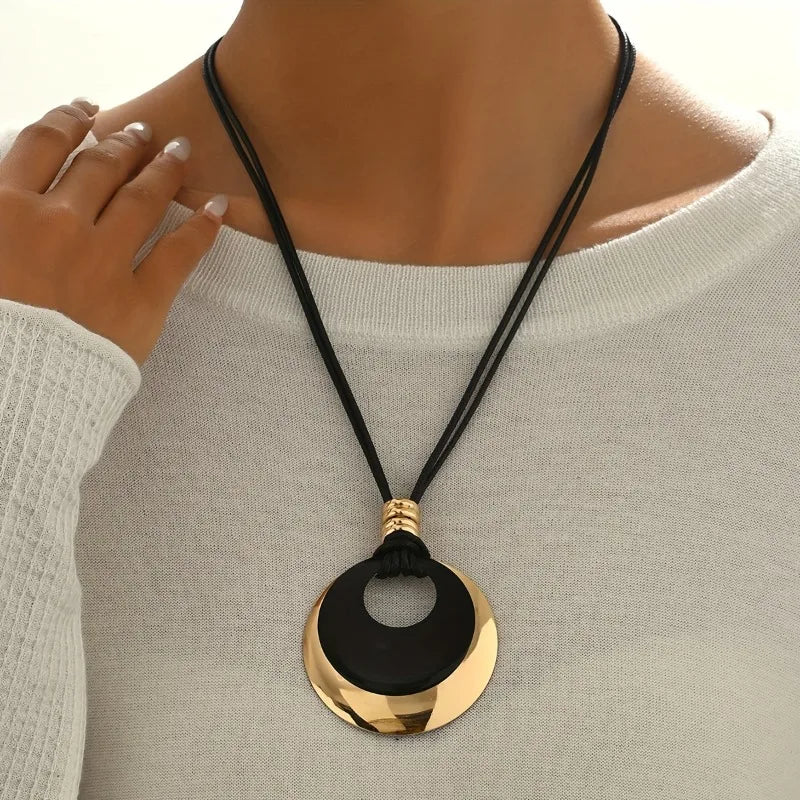 Calzora Vintage Orbit Medallion Necklace