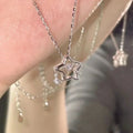 Elegant Metal Wrinkled Flower Pendant Necklace