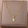 Elise Oval Stone Necklace