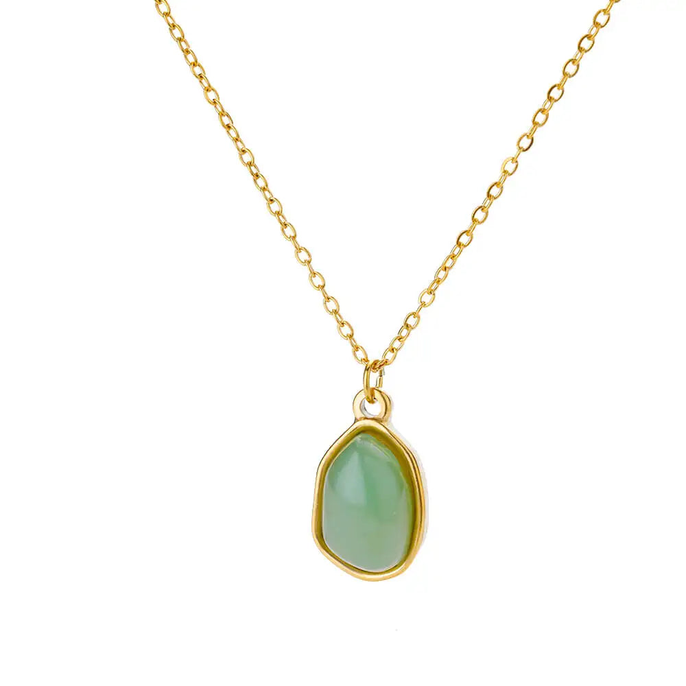 Elara Jade Oval Necklace