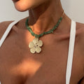 Caelora Textured Gold Petal Necklace