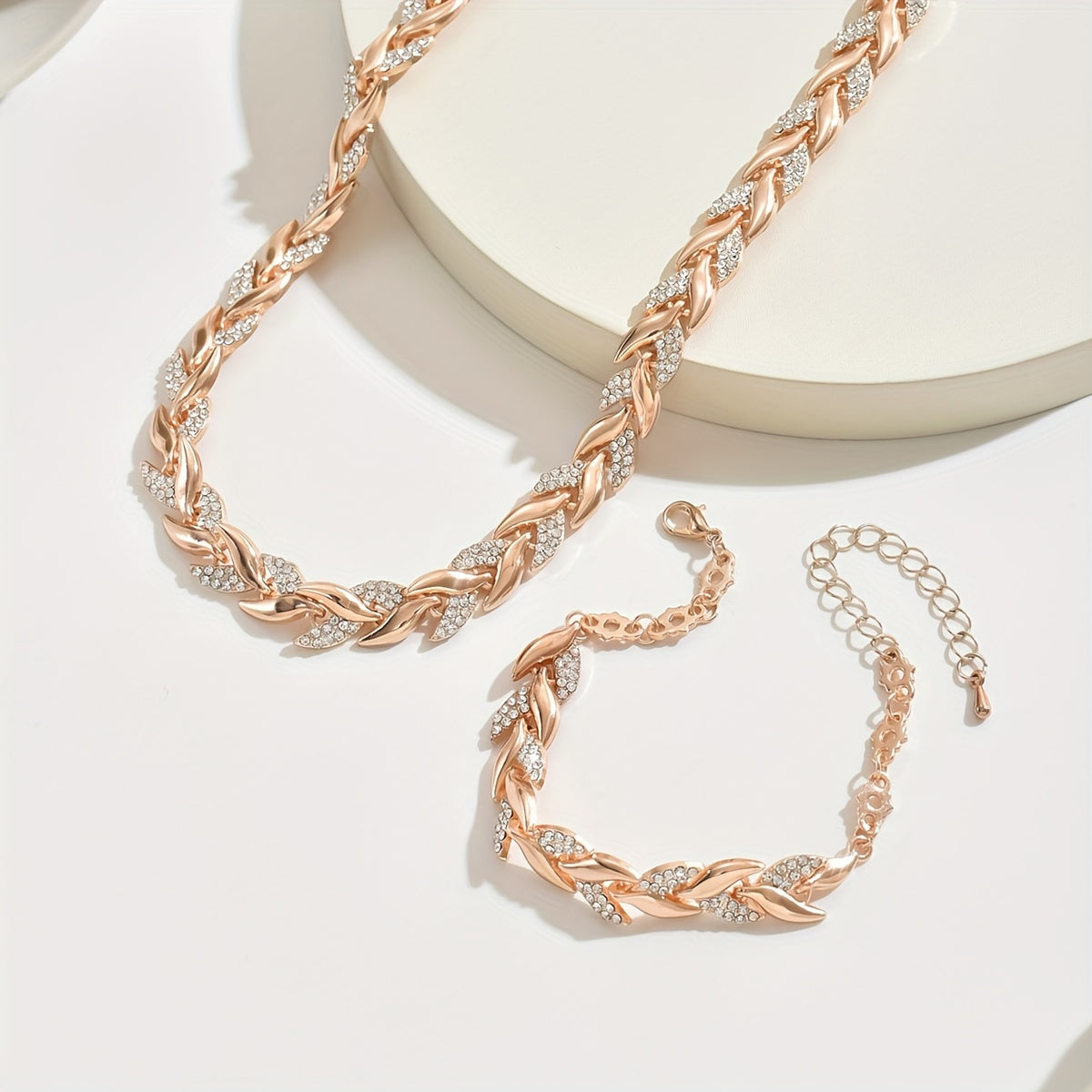Elegant Glass Rhinestone Fish Tail Set /