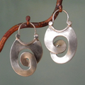 Vintage Irregular Silver Earrings /
