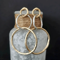 Vintage Gold and Silver Hoop Earrings /