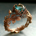 Nature-Inspired Green Crystal Ring