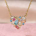 Colorful Gleam Heart Necklace