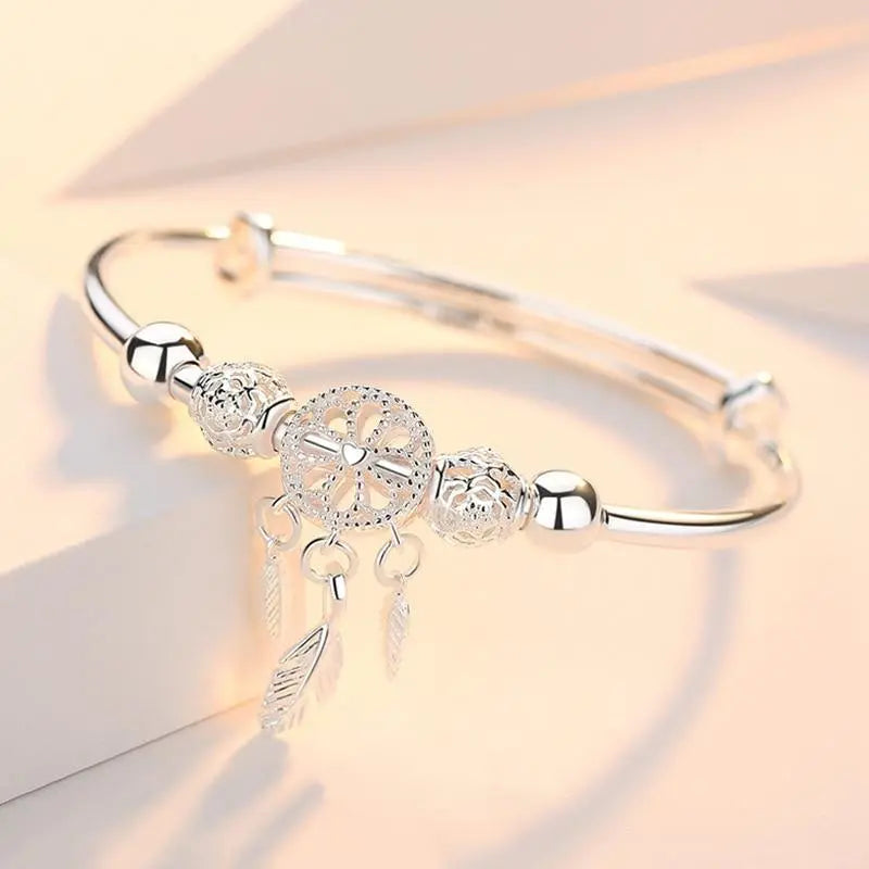 Silver Dreamcatcher Charm Bracelet